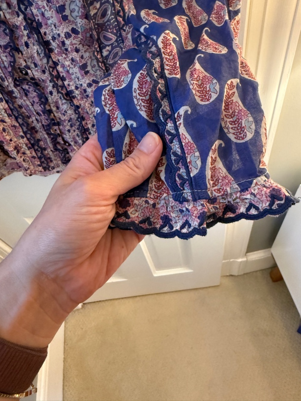 Sea New York Bianca Ruffle Mixed Paisley Ruffle Blouse | - Picture 7 of 10